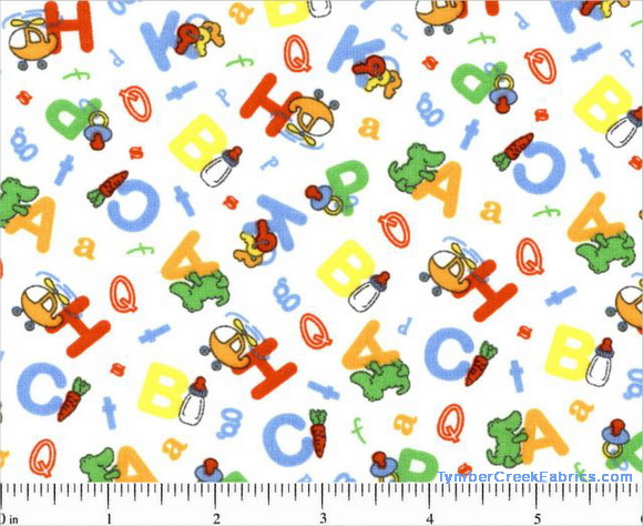 Nursery Time ABCs Toys Fabric <font color=Red> SALE